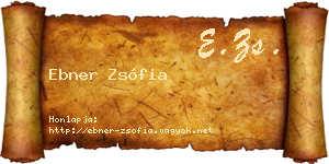 Ebner Zsófia névjegykártya